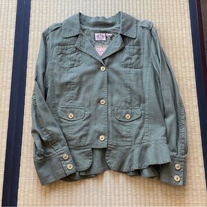 NEW Juicy Couture Olive Green Jacket with Button Accents